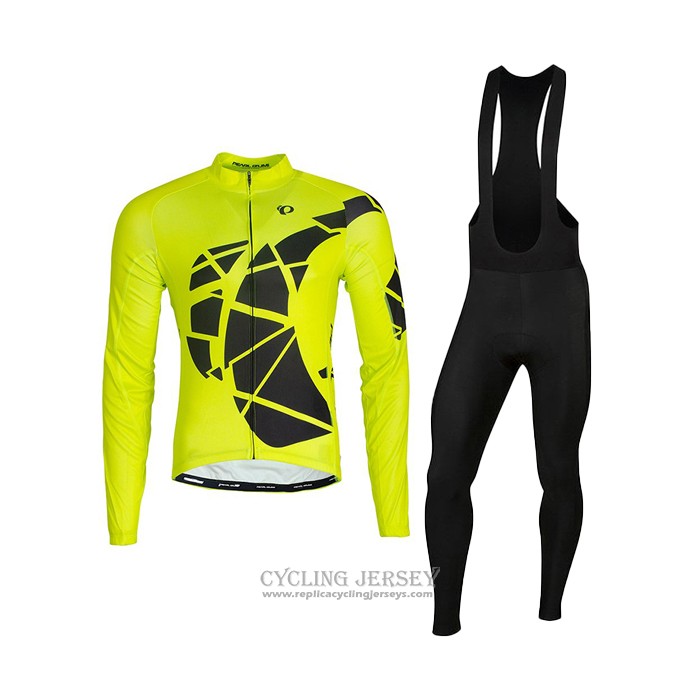 2021 Cycling Jersey Pearl Izumi Yellow Long Sleeve And Bib Tight QXF21-0063